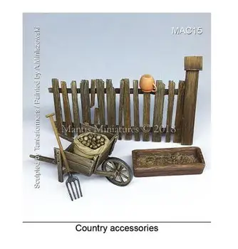 1/35 Ülke aksesuarları VE Çit Reçine Modeli Minyatür şekil Unassembly Boyasız