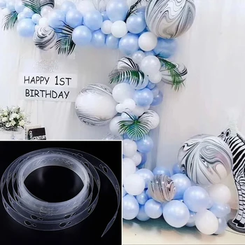 1 ADET 5m DIY Lateks Balonlar Modelleme Aracı Plastik Balon Zinciri 5M Balon Kravat Topuzu Aracı Doğum Günü Partisi Düğün Dekorasyon Kaynağı