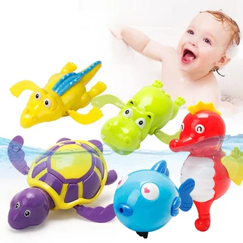 1 Adet Banyo Oyuncakları Kaplumbağa Yunus Bebek Duş Bebek Wind Up Yüzmek Oyun Oyuncak Yüzme Havuzu Aksesuarları Bebek Oyun Su Rastgele Renk