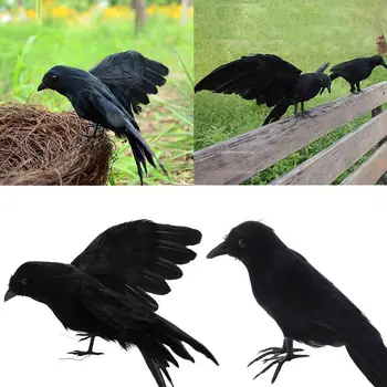 1 Adet Kıyamet Karga Cadılar Bayramı Sahne Yapay Siyah Tüy Kuzgun Sahne Tüy Kuş Evi Cadılar Bayramı Dekorasyon