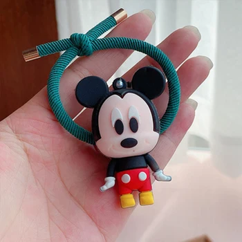 1 adet / takım Disney Kız Mickey mouse Naylon Kafa Bandı Elastik Saç Bantları Çocuk At Kuyruğu Tutucu Scrunchie çocuk saç aksesuarları