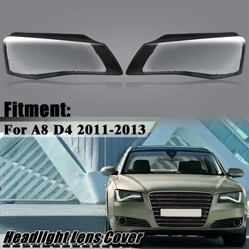 1 Çift Araba Ön far camı Kapak Otomatik Kabuk Far Abajur Cam Lamba Kapağı Kafa Lambası Kapağı Audi A8 2011 2012 2013