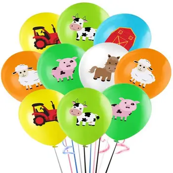 10/20 adet 12 inç çiftlik hayvan lateks balonlar Doğum Günü Dekor Malzemeleri Karikatür Sevimli domuz inek at koyun tavuk çocuk duşu Hediye