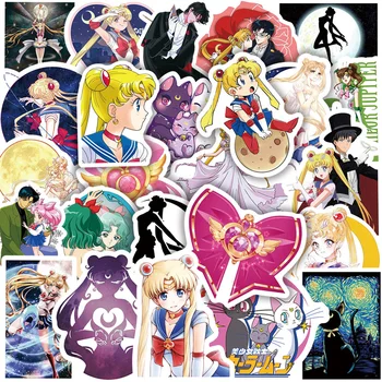 10/30/50 adet Sailor Moon Anime Sticker telefon kılıfı Bavul Scrapbooking Dizüstü Sevimli Su Geçirmez Karikatür Çıkartmalar Paketi Çocuk Oyuncak