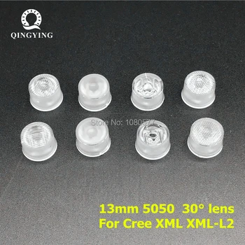 10 adet 13mm 5050 Cree XML XML-L2 LED Lens 30 Derece Optik Sınıf PMMA Led Lens Tutucu Plano Reflektör Kolimatör