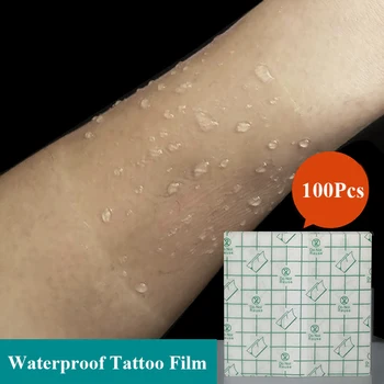 100 Adet Dövme Filmi Sonrası Bakım Koruyucu Su Geçirmez Dövme Onarım Yama Yapışkanlı Tıbbi PU Film Alçı Yara Pansuman Malzemesi
