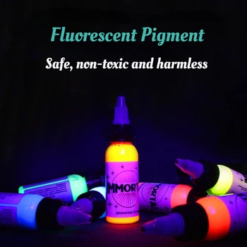15 ML floresan dövme Pigment mor ışık 7 renkler profesyonel yarı-kalıcı Microblading kolay boyama vücut makyaj mürekkepleri