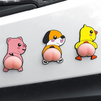 2 ADET Karikatür Araba Styling Etiketler Araba Kapı Kaş Dikiz Aynası Tampon Anti-çarpışma Şerit Çizilmeye dayanıklı Koruma Sticker