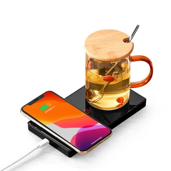 2 in 1 Akıllı Fincan Isıtıcı Telefon Kablosuz Şarj Kahve kupa ısıtıcı Elektrikli Sıcak Plaka Isıtma Coaster isıtma pedi Sıcak Çay Makineleri