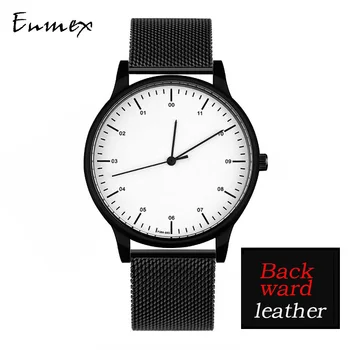 2020 hediye Enmex geri kol saati yaratıcı tasarım ters zaman basit styleanti-saat yönünde rahat kuvars moda izle