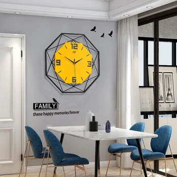 2020 İskandinav moda saat duvar saati oturma odası yaratıcı saat ev metal dekorasyon kuvars saat dijital duvar saati