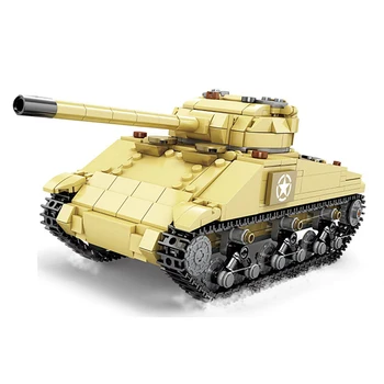 2021 İKİNCİ Dünya Savaşı 2 Askeri Ordu Almanya M4 Sherman Orta Tankı Araç Yapı Taşları WW2 Tuğla Rakamlar Oyuncaklar Çocuklar İçin hediyeler