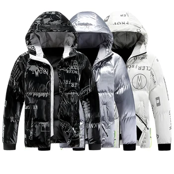 2021 Kış erkek Ceketler Moda Erkekler Parlak Pamuk Sıcak Parkas Aşağı Hoodies Mont Rahat Dış Giyim Termal Ceketler Erkek Giyim