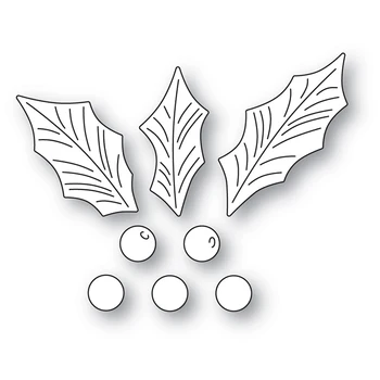 2021 Yeni Noel Holly Meyve Yaprağı Metal Kesme Ölür DIY Yapımı İçin Kağıt Tebrik Kartı Dekorasyon Scrapbooking Temizle Damga