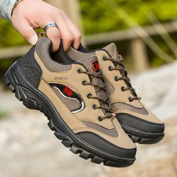 2022 Erkekler Örgü Nefes Yürüyüş Sneakers Moda Rahat Açık Tırmanma trekking ayakkabıları Erkek Yeni Bahar iş ayakkabısı Büyük Boy 45