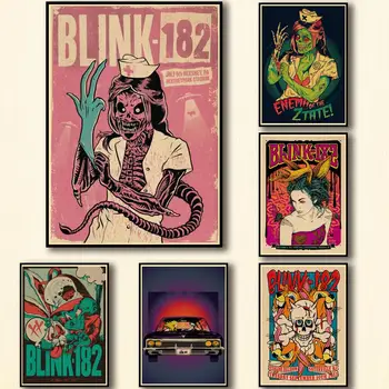 29 Tasarımlar Blink-182 Komik Kraftpaper Posteri Alternatif Soyut Sanat Boyama Komik Duvar Sticker Kahve Evi Bar için