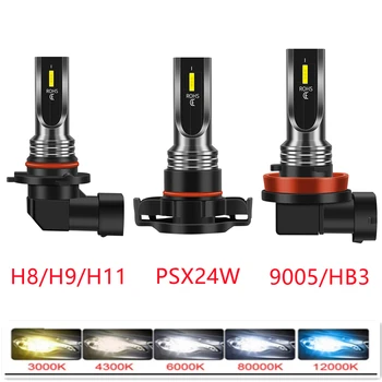 2X Süper Parlak H4 LED Araba Farlar Işıkları H7 CSP Otomatik Sis Lambaları H1 H3 H8 H11 H16 9005 9006 HB3 HB4 aydınlatma ampülleri 12V 24V 80W