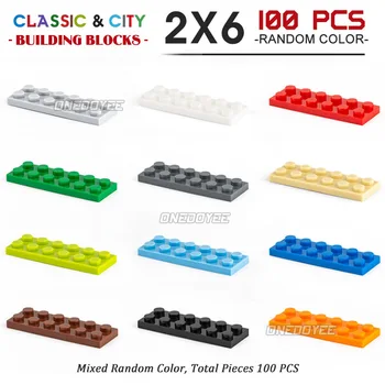 2X6 Klasik Yapı Taşları çocuk oyuncakları Renkli Yapı Taşları Şehir DIY Yaratıcı Tuğla Toplu Bricks100-200PCS