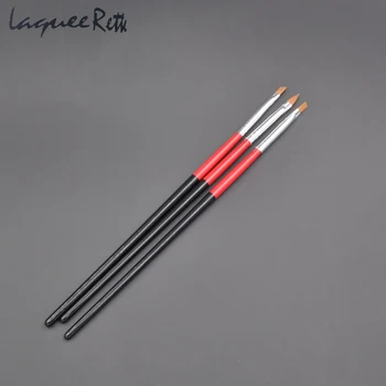 3 adet / paket Tırnak resim fırçası Kalem Plastik akrilik tutamak Oyma Toz Jel Sıvı Fırçalar Salon Liner Tırnak Fırçası Malzemeleri