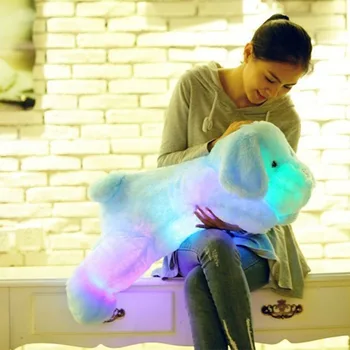 30/50cm LED Parlayan Köpek peluş oyuncak Büyük Boy Yanıp Sönen LED ışık Köpek Oyuncak Aydınlık Sevimli Köpek Bebek Dolması Çocuk Bebek Bebek Doğum Günü