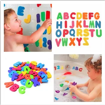 36 Adet Alfanümerik Mektup Banyo Bulmaca Yumuşak EVA Çocuklar bebek oyuncakları Yeni Erken Eğitim Çocuk Aracı Banyo Oyuncak Komik Oyuncak