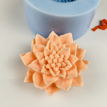 3D Sedum Çiçek Şekli silikon kalıp Kek Çikolata Mum sabun kalıbı DIY Aromaterapi Ev Dekorasyon El Sanatları Araçları