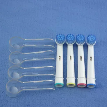 4 adet Elektrikli Diş Fırçası Kafaları Oral B Vitality Hassas Temiz EBS - 17A Koruma Çantası İle Açık Seyahat İçin