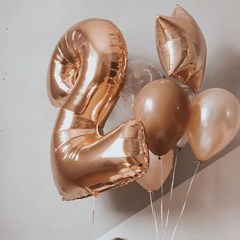 40 inç 0-9 Numarası Balonlar Büyük Gül Altın Balon Parlak Alüminyum Balon Bebek Doğum Günü Partisi Dekorasyon Balon Oyuncaklar Çocuklar Globos