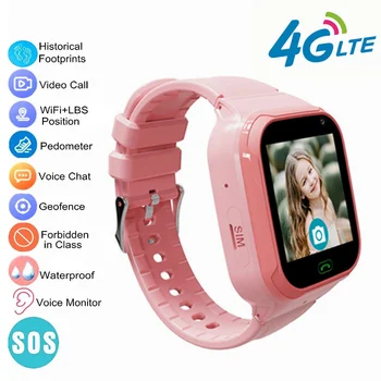 4G akıllı saat Çocuklar SOS GPS LBS WIFI Konumu Konumlandırma HD Kamera SIM Kart Çağrı Telefon çocuklar için akıllı saat IOS Android En İyi
