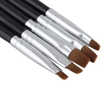 5 Adet/takım Nail Art Akrilik UV Jel Salon Kalemler Düz fırça kiti Tırnak resim fırçası Araçları