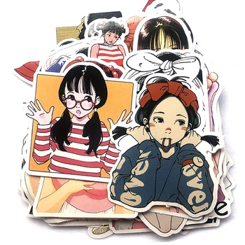 50 ADET Anime Kız Sticker El Sanatları Ve Scrapbooking Çıkartmaları Kitap Öğrenci Etiket Dekoratif Sticker Çocuk Oyuncakları