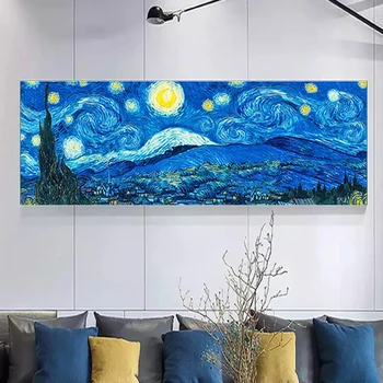 5D DIY Elmas Boyama Van Gogh Yıldızlı Gece Çapraz dikiş kitleri Elmas Nakış Mozaik sanat resmi Rhinestones ev Dekor