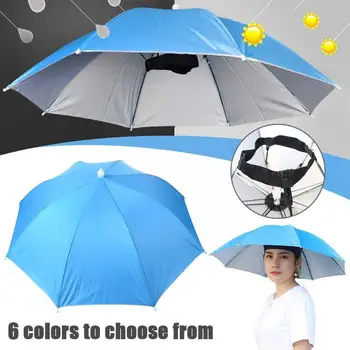 69 cm Açık Taşınabilir Yağmur Şemsiye Şapka Katlanabilir Güneş Kamp Su Geçirmez Plaj Balıkçılık Şapkalar Gölge Şapka Şapka Güneş Kafa E5X4