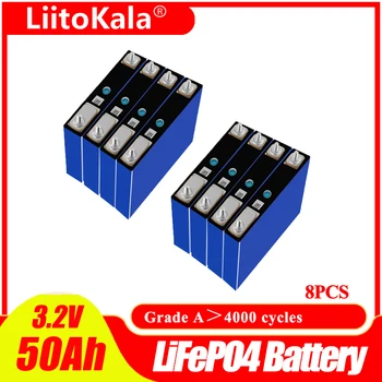 8 adet LiitoKala Lifepo4 Pil 3.2 V 50Ah Şarj Edilebilir Hücre 1C-3C Yüksek Güç Deşarj 12V 50Ah Pil Paketi Tekne RV EV Güç