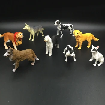 8 adet / takım 1: 10 Dünyaca Ünlü Köpek Modeli Köpek Kiti Oyuncaklar Simülasyon Hayvan Modeli Moğol Pet Husky Kaniş Aksiyon Figürü Oyuncak