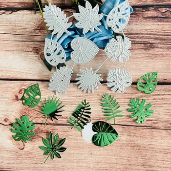 9 parça set yaprak yapraklar dekorasyon die Metal Kesme Ölür DIY koleksiyon defteri kağıdı Kartları Kabartma Zanaat Kalıp Kesim el yapımı zanaat