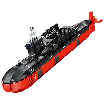 996 adet WW2 Askeri Denizaltı Modeli Yapı Taşı Şehir Silah 094 Stratejik Nükleer Tekne Şekil Tuğla Oyuncaklar Çocuk Hediyeler için