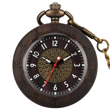 Ahşap Roma Durumda cep saati Kuvars Arapça Sayısal Zincir Saat Erkekler Kadınlar için Premium Saatler Hediye Reloj De Bolsillo De Madera