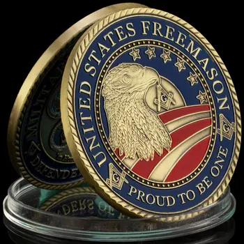 Amerika Birleşik Devletleri Mason Hatıra Sikke Askeri Mason Savunucuları Mason Koleksiyon Hediye Altın Kaplama hatıra parası