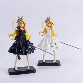 Anime figürü 22 cm Perakende Anime Monogatari Bakemonogatari Oshino Shinobu Boyalı PVC Action Figure Koleksiyon Model Oyuncak Hediye için