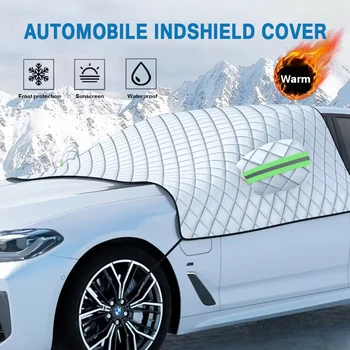 Araç ön camı Kar Örtüsü Açık Su Geçirmez Otomobiller Ön Cam Güneşlik ve Kış Anti Buz Don Koruyucu araba kılıfı