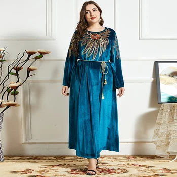 Artı Boyutu Abaya Dubai Müslüman Elbise Türkiye Robe Longue Femme Musulmane İslam Giyim Afrika Elbiseler Kadınlar İçin Kaftan Marocain