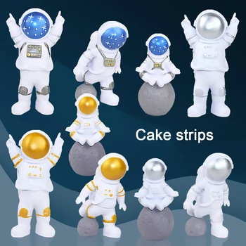 Astronot Kek Toppers Mutlu Doğum Günü Pastası Dekorasyon Evren Outer Space Parti Parti Dekor Bebek Duş Çocuk Boy Doğum Günü Favor