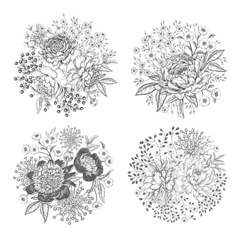 AZSG Farklı Güzel Çiçekler Yapraklar Temizle Pullar DIY Scrapbooking Dekoratif Kart Yapımı El Sanatları Eğlenceli Dekorasyon Malzemeleri