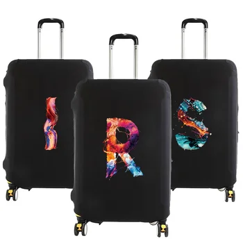 Bagaj Koruyucu Kapak için 18-28 İnç Moda Boya 26 Mektup Serisi Desen Bavul Elastik Toz Torbaları Durumda Seyahat Aksesuarları