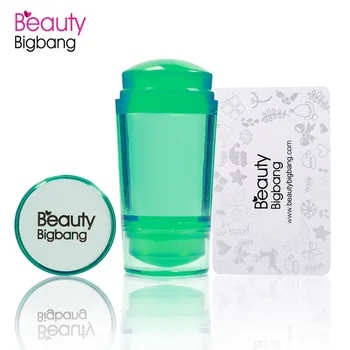 BeautyBigBang Çift Kafa Silikon Tırnak Stamper Temizle Yeşil Jöle 2.2 cm 2.8 cm Manikür Kafa Tırnak Sanat Damgalama Kazıyıcı Aracı