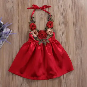 Bebek Kız Elbise Sevimli Yürüyor Çocuk Bebek Kız Parti Çiçek Sundress Resmi 3d Elbiseler Giysileri 0-5Y