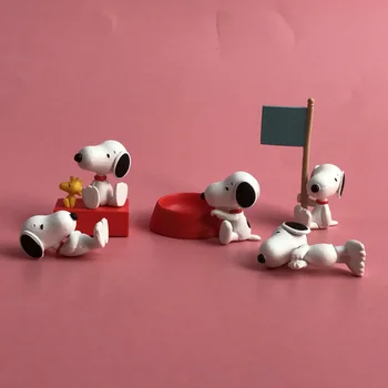 Beyaz Köpek Gacha Nokta Animasyon Çevre Birimleri Masaüstü Süsler Eylem şekilli kalıp Oyuncak