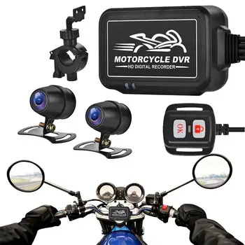 Bisiklet Çift Dash Kamera Motosiklet Kamera Kaydedici Ön Ve Arka Çift 1080P Yedekleme Video Kamera İle WiFi Gece Görüş