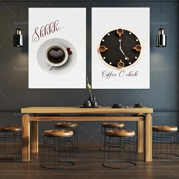 Cafe-Eve Taşınma Hediye-Mutfak İskandinav Kahve Duvar Resmi Sanat Baskı Tuval Boyama Kahve Dükkanı Poster Duvar Sanat Dekorasyon